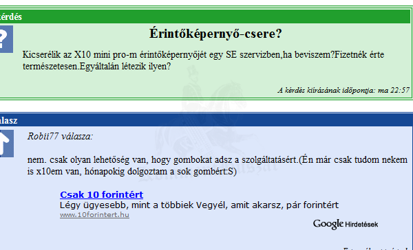 képernyő csere...
 
