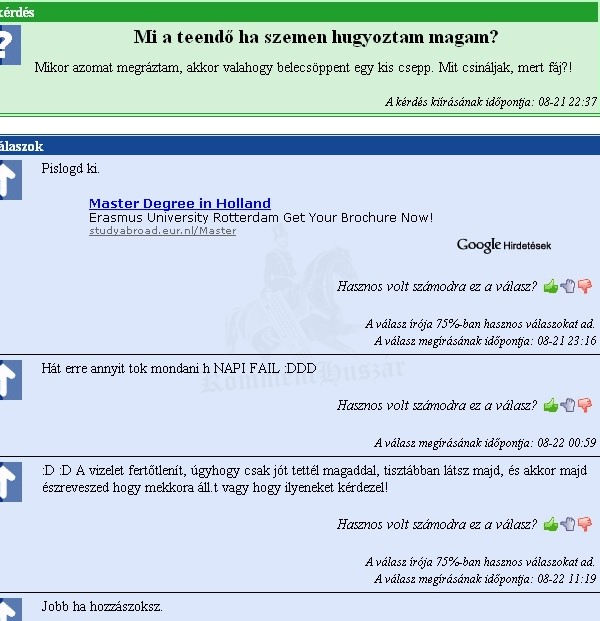 Szemen hugyoztam magam
 
