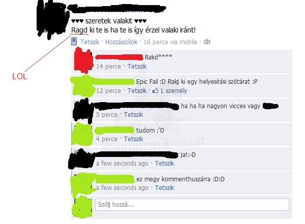 Helyesírás Fail - Ez megy kommenthuszárra!
 
