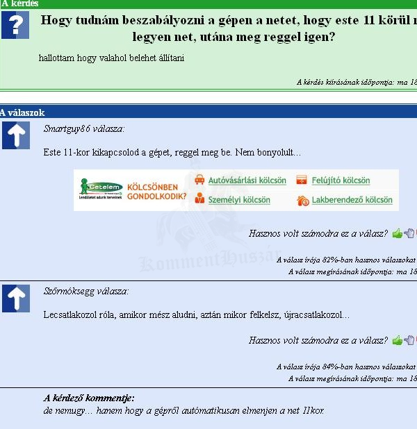 automata net kikapcsolas :)
 
