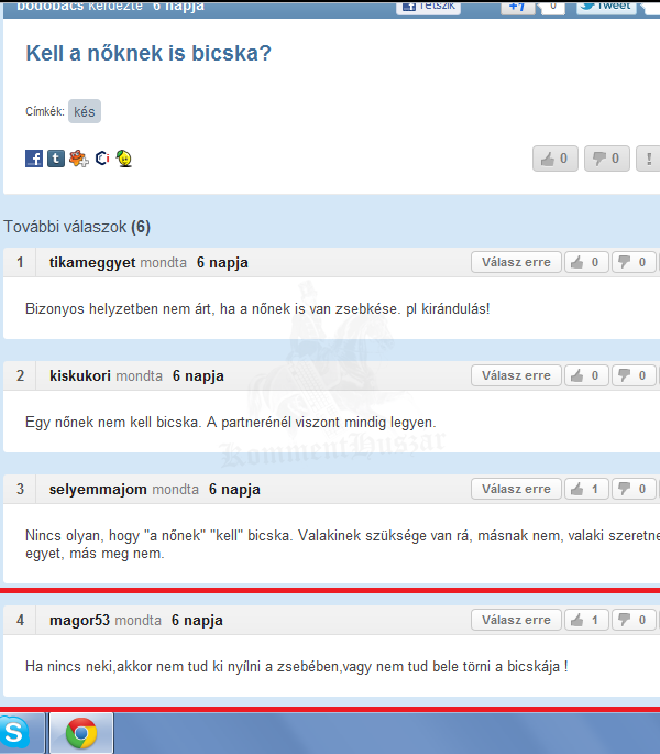 kell-e nőnek bicska?
 
