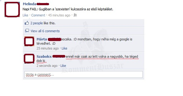 Google fail - komment fail
 
