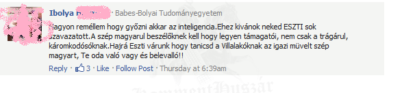 vv Eszter értelmes "szurkolója"
 
