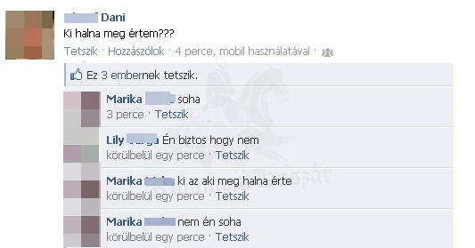 "Ki halna meg értem?"
 
